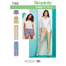 Simplicity Sewing Pattern 1165 Misses’ Pull-on Trousers, Long or Short Shorts-1