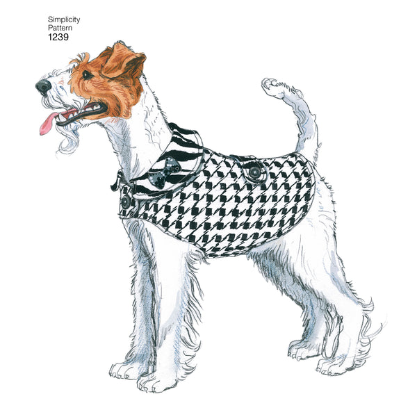 Simplicity Sewing Pattern 1239 Dog Coats in Three Sizes