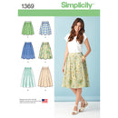 Simplicity Sewing Pattern 1369 Misses’ Skirts in Three Lengths-1