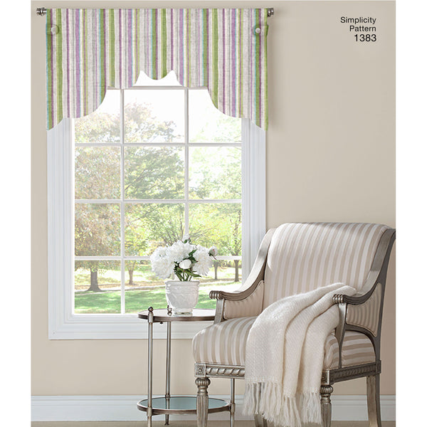 Simplicity Sewing Pattern 1383 Valances for 36″ to 40″ Wide Windows