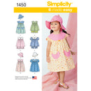 Simplicity Sewing Pattern 1450 Toddlers’ Dress, Top, Panties and Hat-1