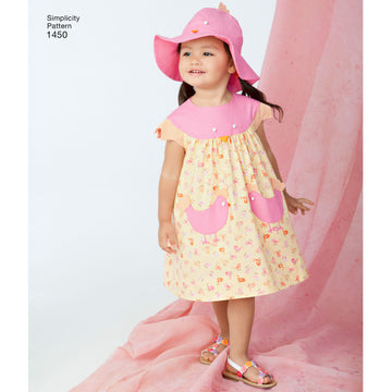 Simplicity Sewing Pattern 1450 Toddlers’ Dress, Top, Panties and Hat - 0