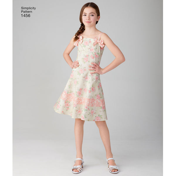 Simplicity Sewing Pattern 1456 Child’s and Girls’ Dress with Bodice Variations and Hat