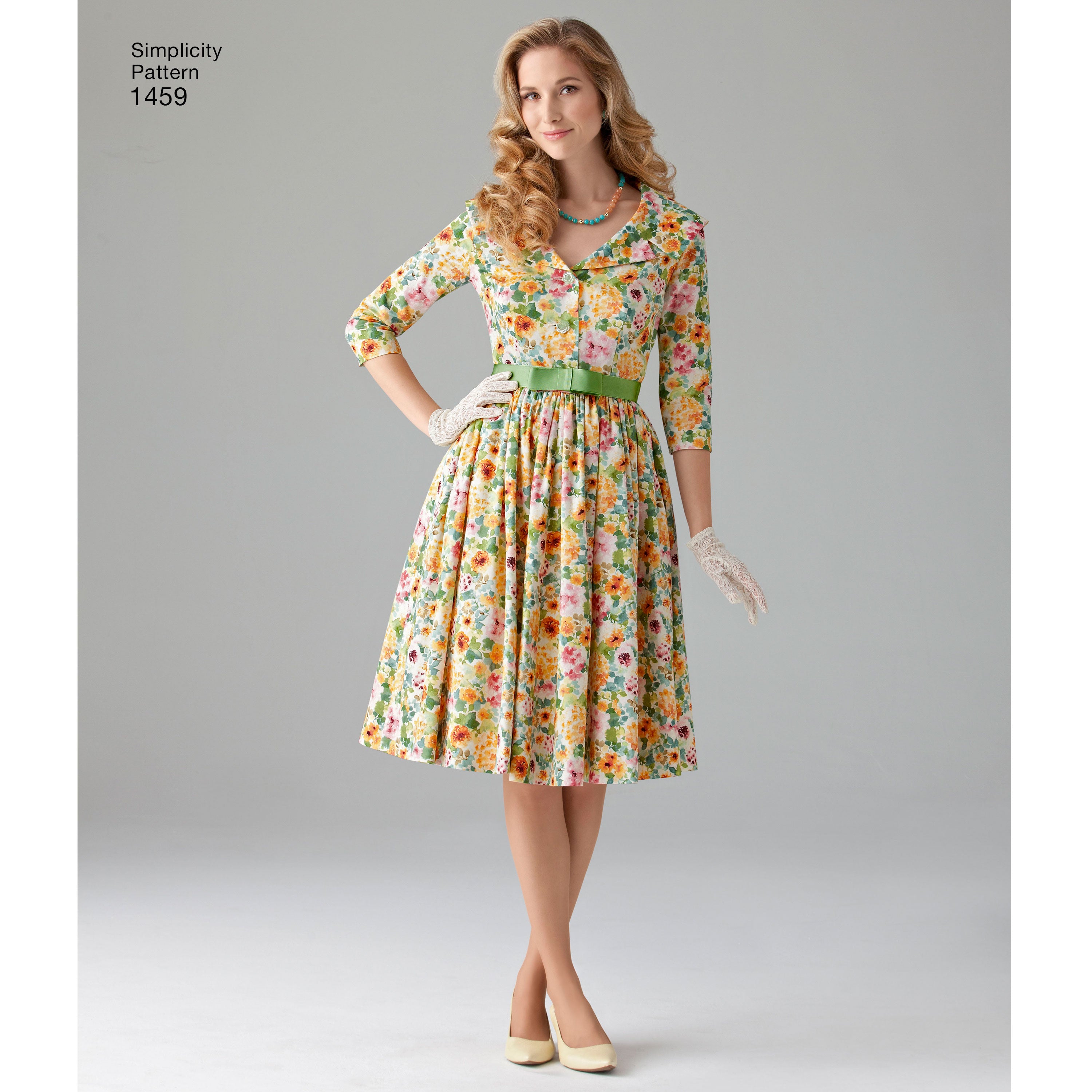 Simplicity Sewing Pattern 1459 Misses’ and Miss Petite 1950’s Vintage Dress