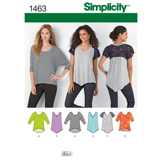 Simplicity Sewing Pattern 1463 Misses’ Knit Tops