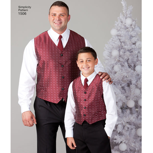 Simplicity Sewing Pattern 1506 Husky Boys’ and Big and Tall Men’s Waistcoats