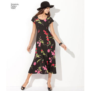 Simplicity Sewing Pattern 1537 Misses’ and Plus Size Amazing Fit Dress - 0