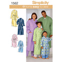 Simplicity Sewing Pattern 1562 Child’s, Teens’ and Adults’ Robe and Belt