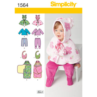 Simplicity Sewing Pattern 1564 Babies’ Top, Trousers, Bib, and Blanket Wrap