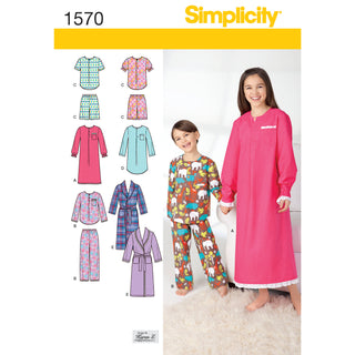 Simplicity Sewing Pattern 1570 Child’s, Girls’, and Boys’ Loungewear