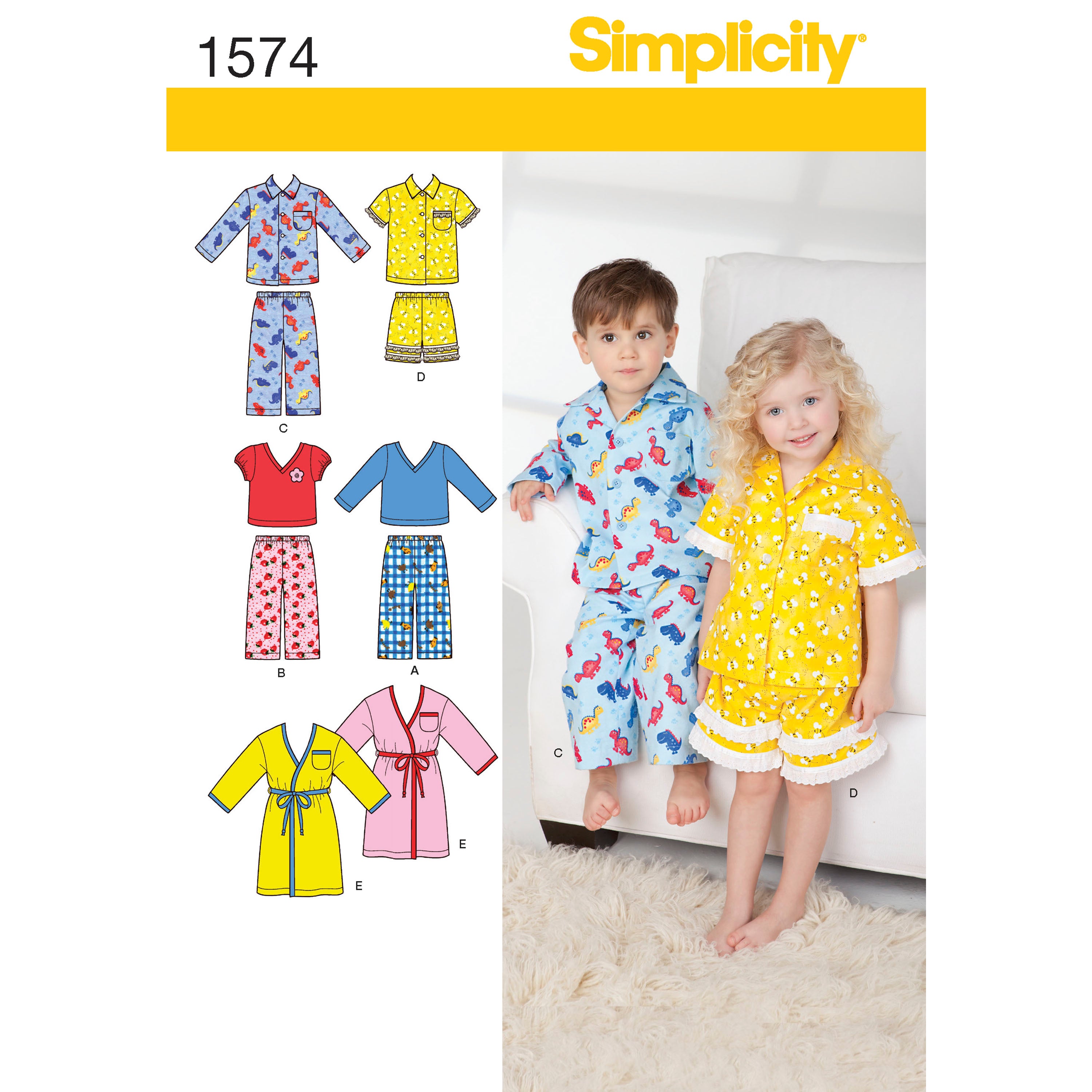 Simplicity Sewing Pattern 1574 Toddlers’ Loungewear