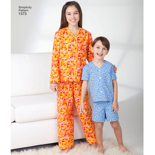 Simplicity Sewing Pattern 1575 Child’s, Girl’s and Boy’s Loungewear