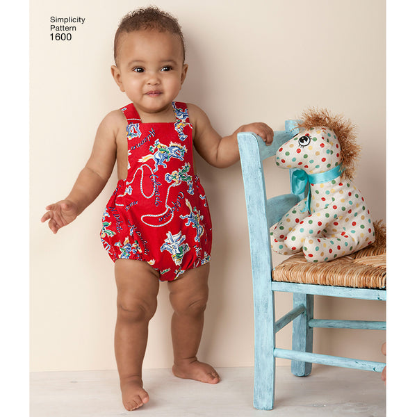 Simplicity Sewing Pattern 1600 Babies' Vintage Romper Set