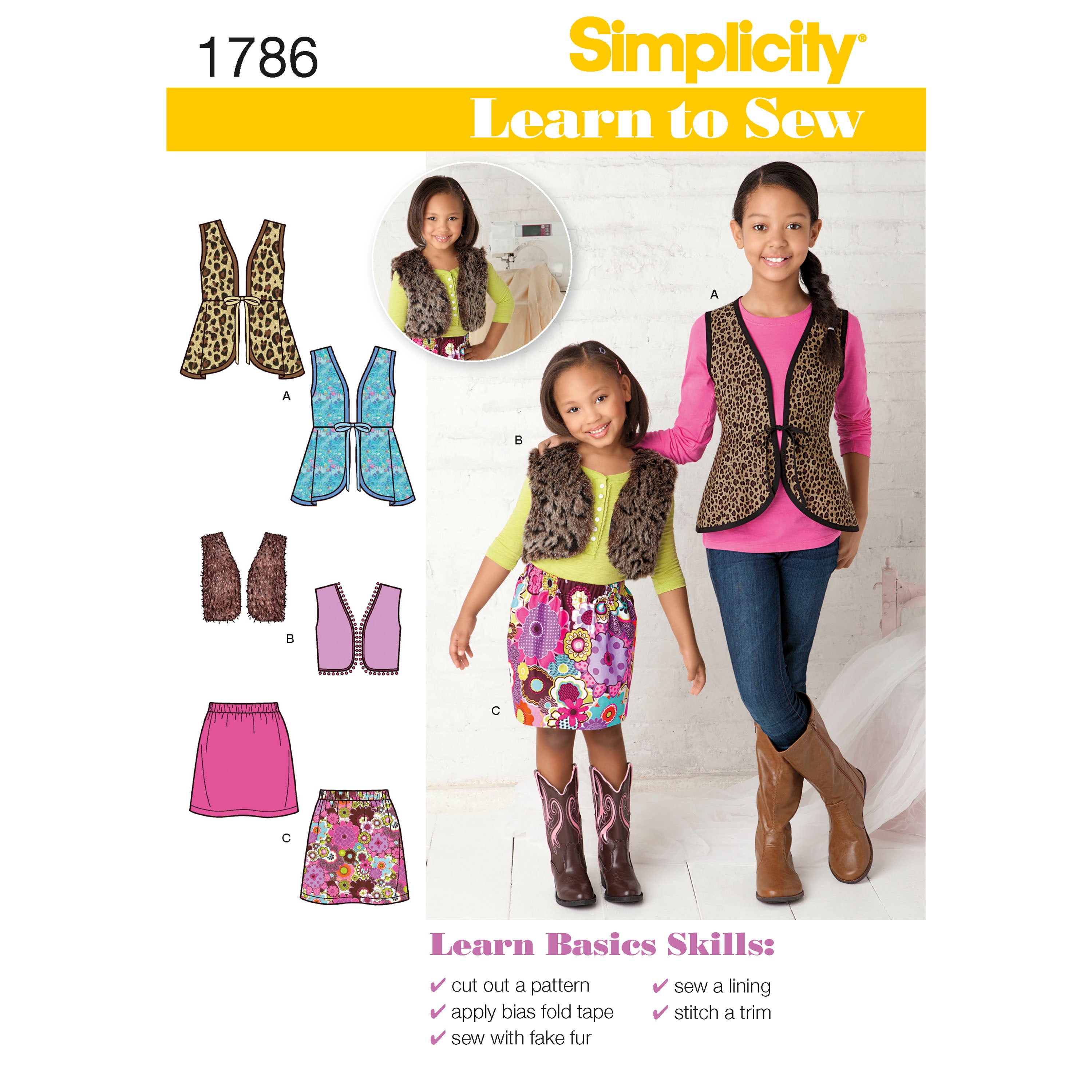 Patrón de costura Simplicity 1786 Aprenda a coser ropa deportiva para niñas y niños