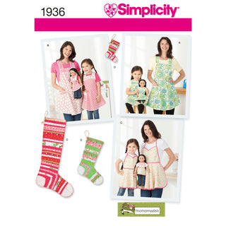 Simplicity Sewing Pattern 1936 Child's & Women's Aprons