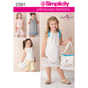 Simplicity Sewing Pattern 2391 Child's vintage pillow case fashion