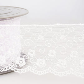 Embroidered Tulle Trim 1 meter - 0