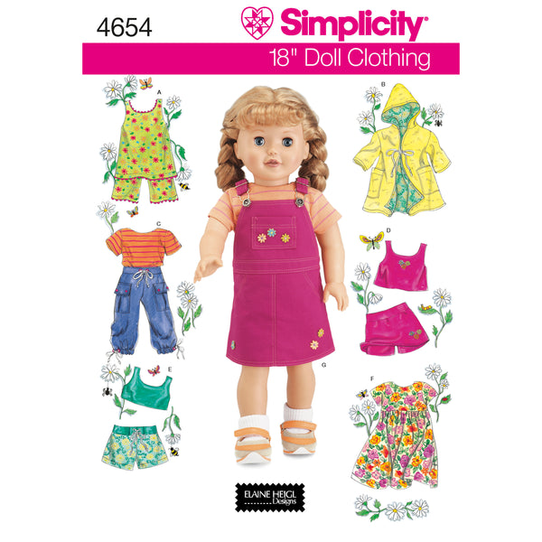 Simplicity Sewing Pattern 4654 Doll Clothes