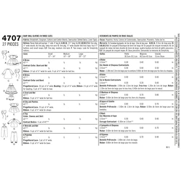 Simplicity Sewing Pattern 4707 15" Baby Doll Clothes - 0