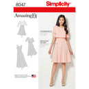 Simplicity Sewing Pattern Amazing Fit 8047 Misses Dress in Slim, Average & Curvy Fit-1