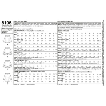 Simplicity Sewing Pattern 8106 Learn To Sew Skirts for Girls and Girls Plus - 0