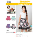 Simplicity Sewing Pattern 8106 Learn To Sew Skirts for Girls and Girls Plus-1