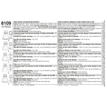 Simplicity Sewing Pattern 8109 Towel Dresses, Pot Holders and Oven Mitts - 0
