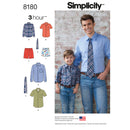 Simplicity Sewing Pattern 8180 Boys' and Men's Shirt, Boxer Shorts and Tie-1