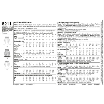 Simplicity Sewing Pattern 8211 Misses' Dirndl Skirts in Three Lengths - 0