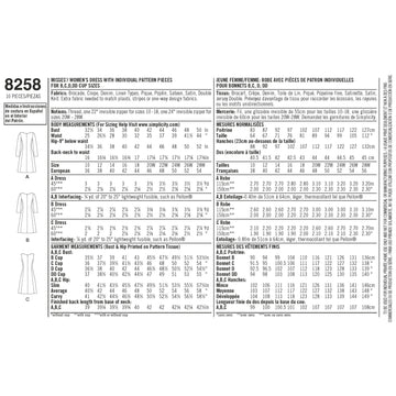 Simplicity Pattern 8258 Misses' and Plus Size Amazing Fit Dress - 0