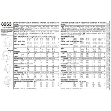 Simplicity Pattern 8263 Misses' Capes and Capelets - 0