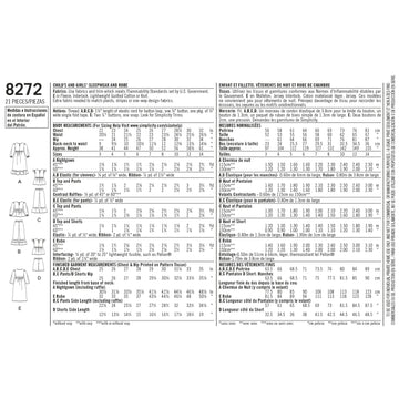 Simplicity Pattern 8272 Child's and Girl's Sleepwear and Robe - 0