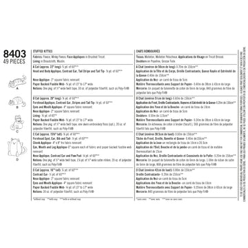 Simplicity Pattern 8403 Stuffed Kitties - 0