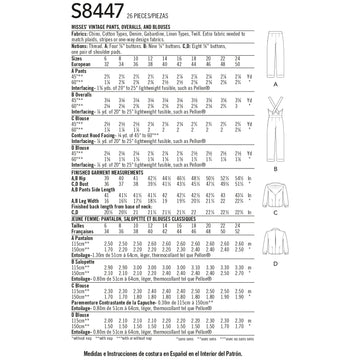 Simplicity Sewing Pattern S8447 Women's Vintage Trousers, Overalls and Blouses - 0