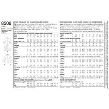 Simplicity Pattern 8509 Misses' Vintage Coat or Jacket - 0