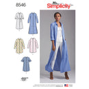 Simplicity Pattern 8546 Misses' and Miss Petite Shirt Dresses-1