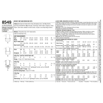 Simplicity Pattern 8549 Misses' Bra Tops - 0