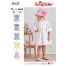 Simplicity Pattern 8563 Toddler Dresses and Hat-1