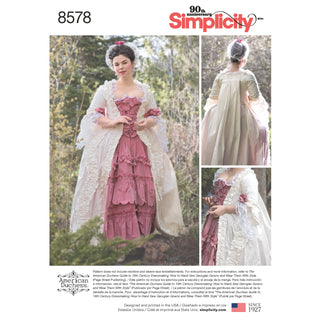Simplicity Pattern 8578 Misses' 18th Century Gown