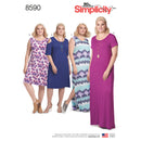 Simplicity Sewing Pattern 8590 Women's Knit Dresses-1