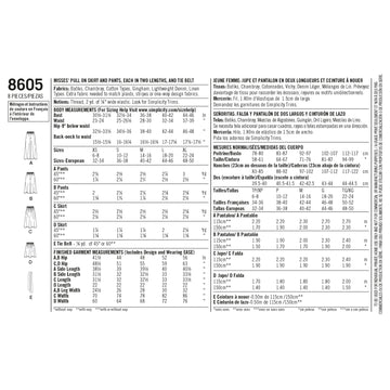 Simplicity Sewing Pattern 8605 Misses' Pull on Skirt and Trousers - 0