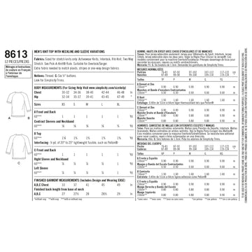 Simplicity Sewing Pattern 8613 Men's Knit Top by Mimi G - 0