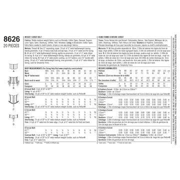 Simplicity Sewing Pattern 8626 Misses' Corset Belts - 0