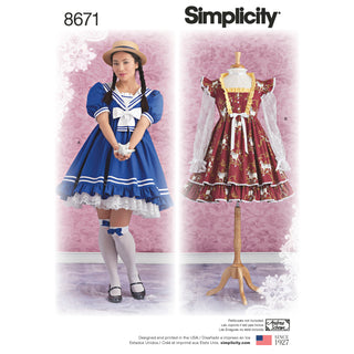 Simplicity Sewing Pattern 8671 Misses' Costume Dresses