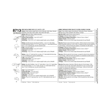 Patrón de costura Simplicity 8713: sombreros para hombre en tres tamaños - 0