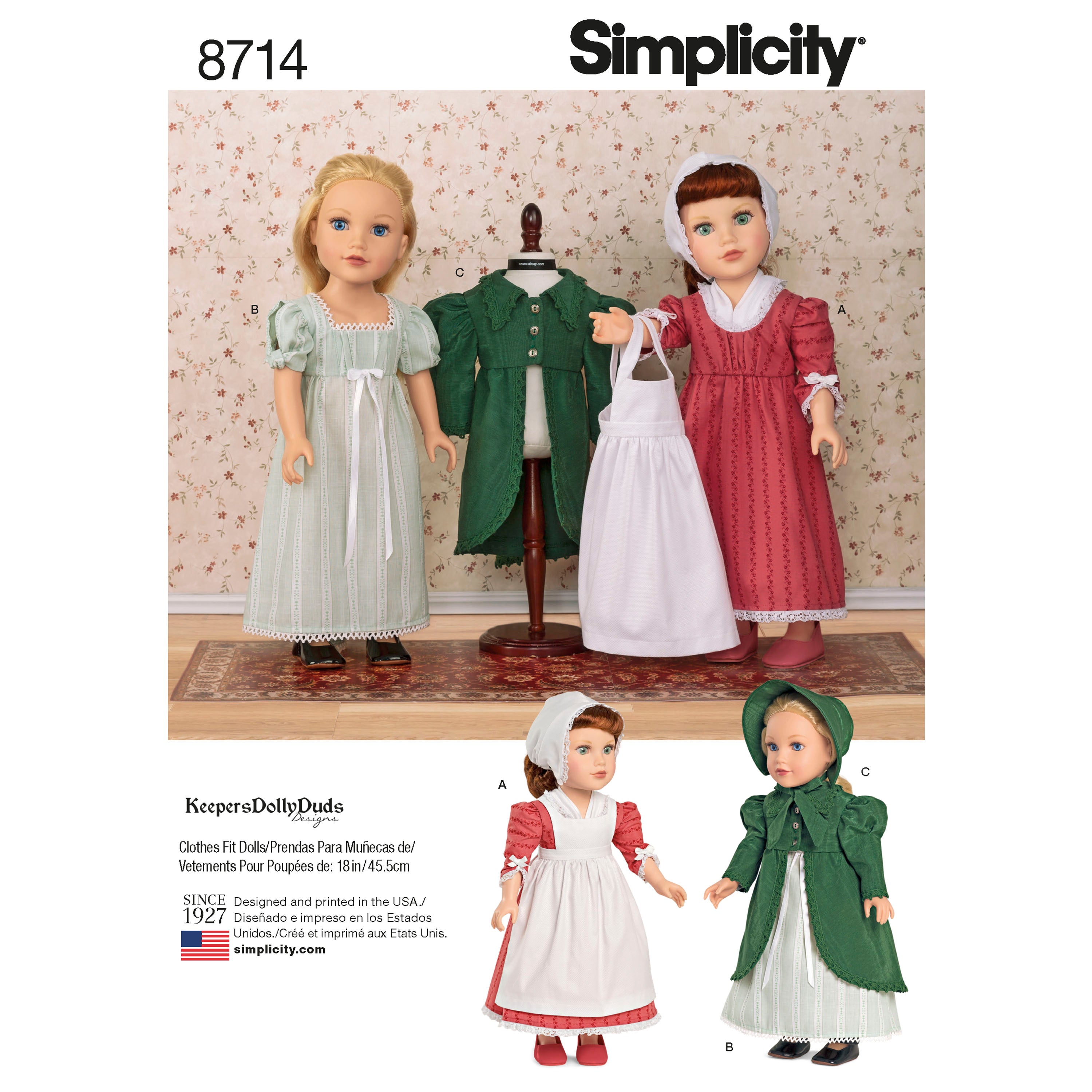 Simplicity Sewing Pattern 8714 18" Doll Clothes