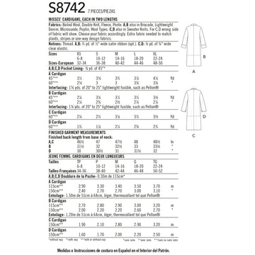 Simplicity Sewing Pattern 8742 Women's Cardigan - 0