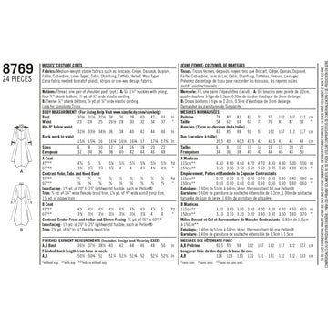 Patrón de costura Simplicity 8769 Abrigos de traje para mujer - 0