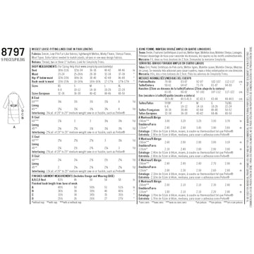 Simplicity Sewing Pattern 8797 Misses Loose Fitting Lined Coat - 0