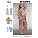 Pattern 8800 Misses' Pyjamas with Robe, Trousers, Top and Bralette-1